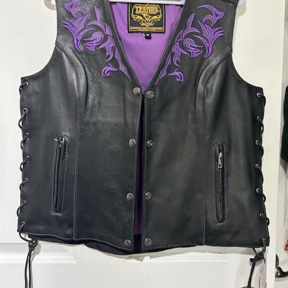 NWT Milwaukee Leather Women's Vest Motorcycle Riding w Conceal Carry Pockets - Picture 2 of 13